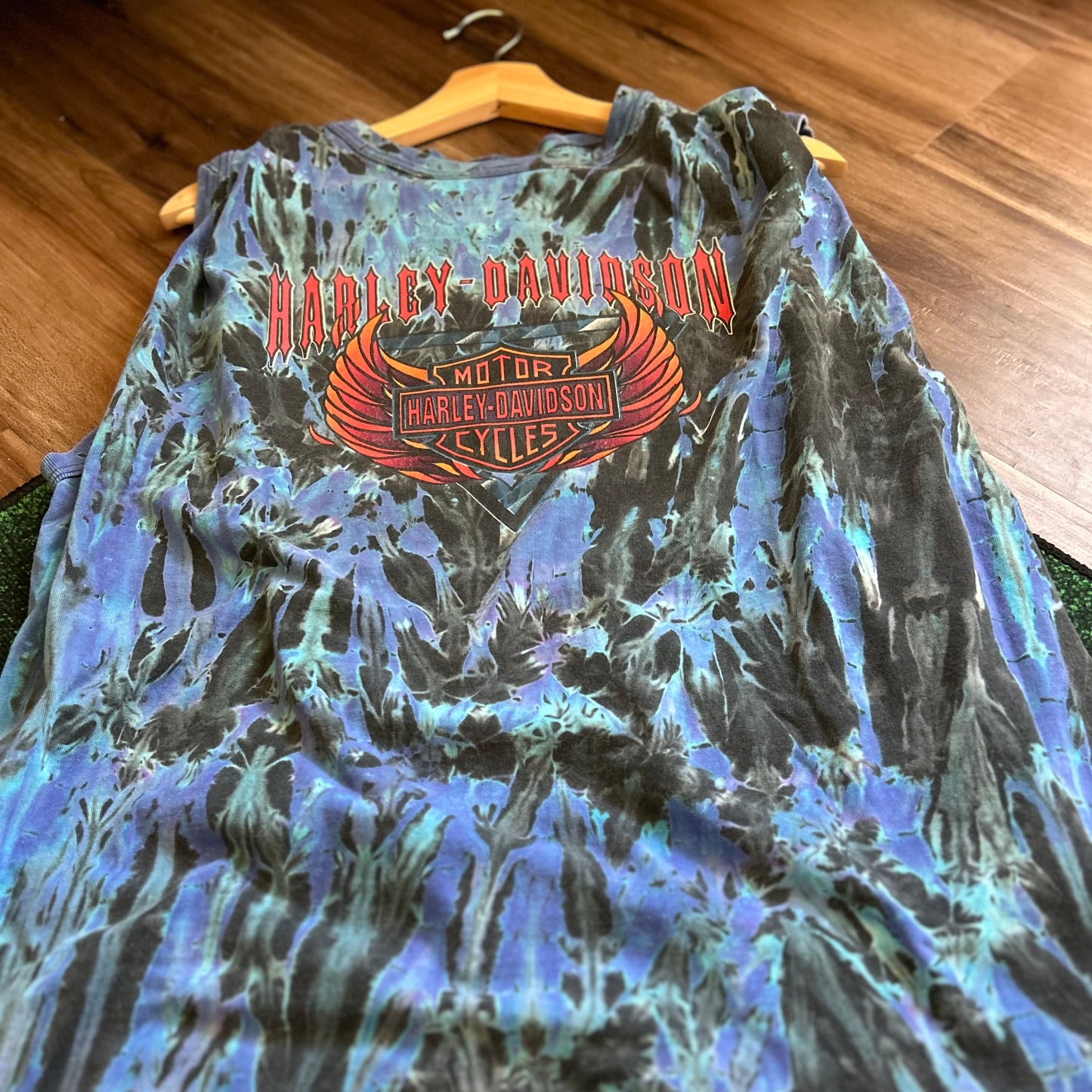 1991 Tie Dye Harley Davidson Sleeveless Shirt - Fits like XL