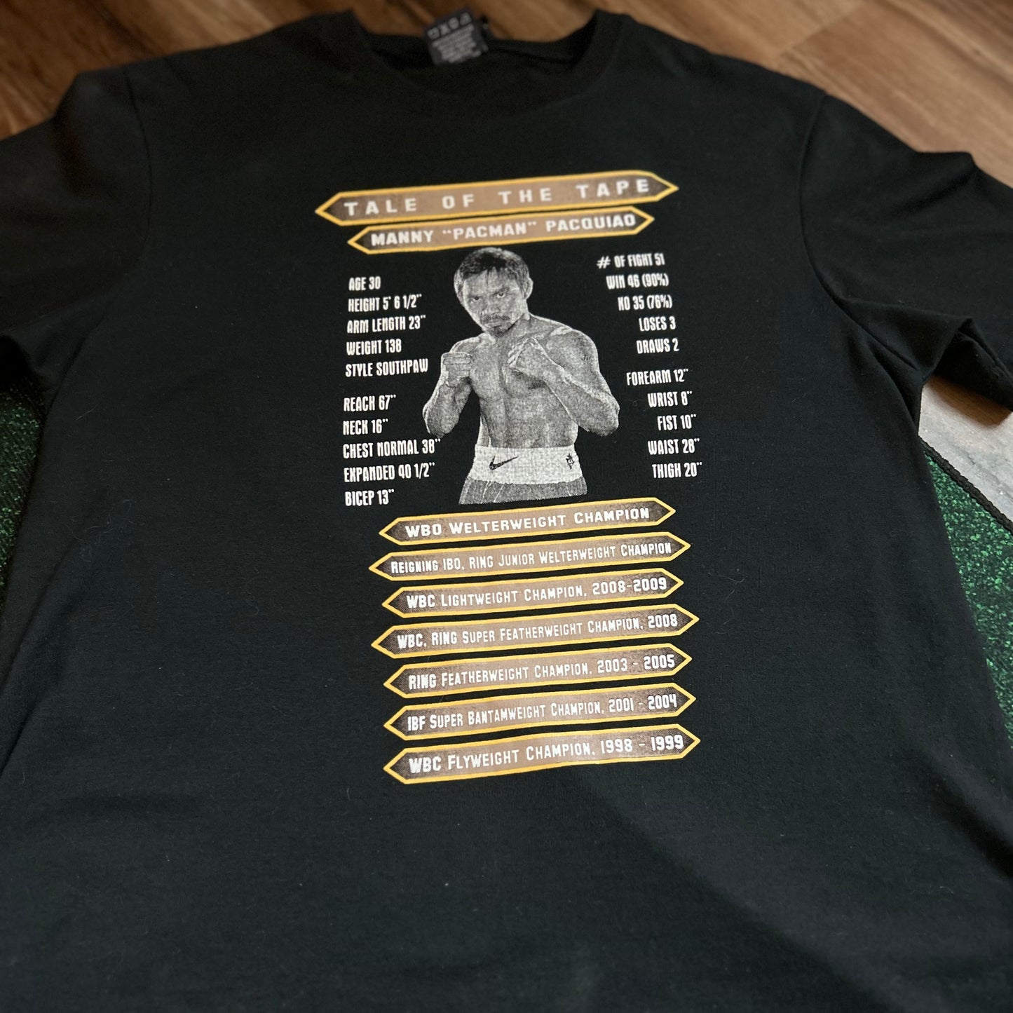 Tale of the Tape Manny "Pacman" Pacquiao Shirt - Tagged L fits like M/L